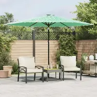 Prolenta Maison Exclusive - Ombrellone con palo in acciaio, colore verde, dimensioni 288x288x225 cm