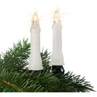 Hellum Stringa di luci a candela per esterni, 24 LED caldi, lunghezza luce 1035 cm, fusto bianco, trasformatore