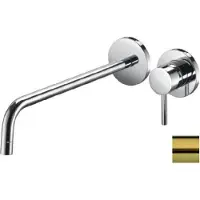 Paffoni Light - Miscelatore per lavabo con corpo miscelatore, installazione 2 fori, oro spazzolato LIG007HGSP70