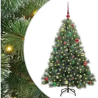 Syfax Albero di Natale artificiale con 150 LED Verde 150 cm PE e PVC