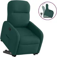 Syfax Poltrona Alzapersona Reclinabile Verde Scuro in Tessuto