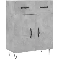 Syfax Credenza Grigio Cemento 69,5x34x90 cm in Legno Multistrato