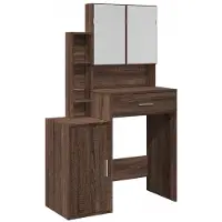 Syfax Toeletta con Armadietto Rovere Marrone 80x35x132 cm