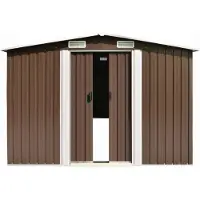 Syfax Casetta da Giardino 257x580x181 cm in Metallo Marrone