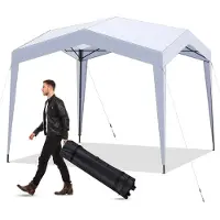 Costway gazebo 3x3m, gazebo pieghevole pop up con borsa avvolgibile, gazebo da giardino impermeabile stabile invernale, tenda da giardino pop up, senza zanzariera