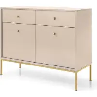 Furnlux Classic FURNLUX Credenza Mono Beige Und Gold 104cm / Hauptfarbe: Beige / Dimensioni: 104 x 39 x 83 cm
