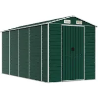 Syfax Capanno da Giardino Verde 191x385x198 cm in Acciaio Zincato