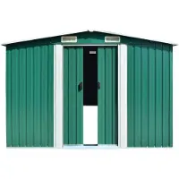 Syfax Casetta da Giardino 257x580x181 cm in Metallo Verde