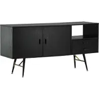 Furnlux Classic FURNLUX Credenza Oro Nero E Oro 160cm / Colore principale: Nero / Dimensioni: 160 x 46 x 80 cm