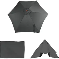 Mendler Copertura di ricambio per ombrellone Florida, copertura di ricambio per ombrellone, Ø 3m poliestere 6 montanti ~ antracite
