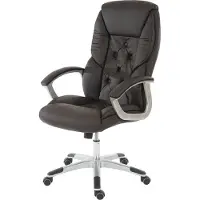 MCW Sedia da ufficio professionale H42 XXL, poltrona direzionale girevole, portata 150 kg, Pelle finta ~ marrone