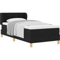 Syfax Letto a molle con materasso Nero 80 x 200 cm Tessuto
