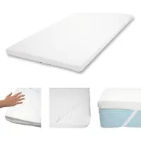 Mendler topper per materasso in memory foam da 6 cm HWC-E63, topper per materasso protezione per materasso ~ 90x200cm visco foam