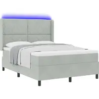 Syfax Letto a molle con materasso Grigio chiaro 140 x 200 cm Velluto