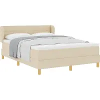 Syfax Letto a molle con materasso Crema 160 x 200 cm Tessuto