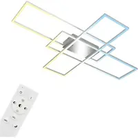 Briloner Roami Plafoniera LED, 104x71 cm, alluminio-cromo, CCT