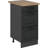 Vicco Mobiletto base per cucina R-Line Antracite rustico 40 cm con cassetti, PL Rovere, Model 53811