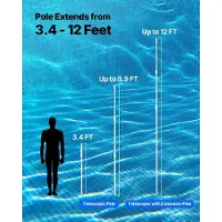 Vevor Pool Pole, aste telescopiche per la pulizia della piscina da 1 a 3,65 mm, asta telescopica professionale regolabile con prolunga, asta resistente per retino, rastrello, spazzola e aspirapolvere