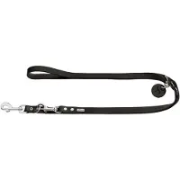 Hunter V-Leash Guinzagli per cani (Länge max. 200 cm - Breite 2,0 cm, nero)