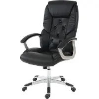 MCW Sedia da ufficio professionale H42 XXL, poltrona direzionale girevole, portata 150 kg, Pelle finta ~ nera