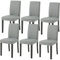 En.casa Sedia da pranzo 'Hamburg' set di 6 sedie imbottite gambe in legno grigio chiaro