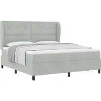 Syfax Letto a molle con materasso Grigio chiaro 200 x 180 cm Velluto