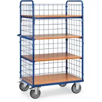 Fetra Carrello a ripiani con sponde laterali e pareti longitudinali 4 ripiani 1200x800