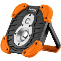 Neo Tools lampada frontale a batteria 10W + 3W, 750+250 lumen, LED CREE XPG + COB, power bank, alimentatore 2600mAh 3.7 Li-Ion, caricatore 5V/1A, IP44, ABS+TPR, 3 funzioni luminose