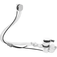 Duravit Supplément pour garniture d'écoulement et de trop-plein avec arrivée au sol, longue, chrome, 791231000001000, 791231000001000