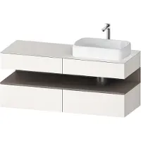 Duravit Collection One Meuble sous-vasque sur console, 2 tiroirs, 2 coulissants, découpe à droite, 1400x550x600mm, niche basalte mat, QA4766043840010, QA4766043840010