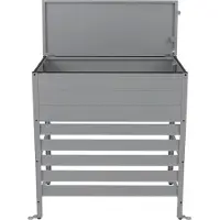 Mendler Rivestimento in alluminio per climatizzatore/scambiatore di calore MCW-P94, copertura contenitore 110x96x43 cm ~ grigio