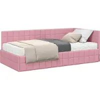 Syfax Struttura Letto Angolare con Materasso 2 pz Rosa 90 x 190 cm