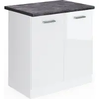 Vicco Mobile lavello cucina R-Line Bianco lucido 80 cm , PL Antracite, Model 46858