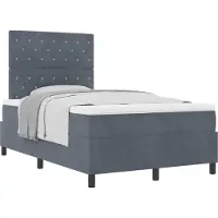 vidaXL Letto a molle con materasso grigio scuro 120 x 200 cm in velluto