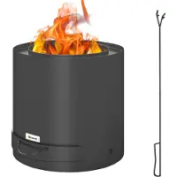 Outsunny , braciere in acciaio, diametro 45 cm, altezza 42 cm, con gancio per attizzare, colore nero