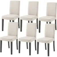 En.casa Sedia da pranzo 'Hamburg' set di 6 sedie imbottite gambe in legno beige