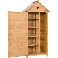 Costway capanno per attrezzi con tetto a shed armadio da giardino in legno 177x80x45cm