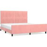 vidaXL Struttura letto con testiera rosa 160x200 cm in velluto