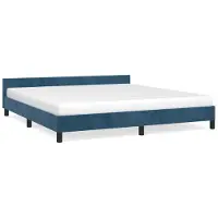 Syfax Giroletto senza Materasso Blu Scuro 160x200 cm in Velluto