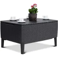 Keter Tavolo in rattan artificiale di colore grafite, abbinabile ad altri prodotti della gamma Salemo. Sarà perfetto sia all'interno che all'esterno.