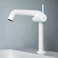 Emke Miscelatore monocomando per lavabo, Rubinetti per bagno 222x200x76mm G3/9", Risparmio d'acqua, Protezione anticorrosione, Ottone senza piombo, Bianco opaco