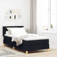 Prolenta Maison Exclusive - Letto boxspring con materasso nero 200 x 100 cm in tessuto