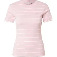 Tommy Hilfiger Slim Cody C-neck Ss Tee Fine Stp Bonita Pink/ecru Taglia: M | Jeans Outlet | Donna | Rosa