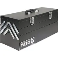 YATO Cassetta degli attrezzi in metallo, dimensioni 460 x 200 x 265 mm, con 4 scomparti