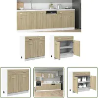The Living Store cassettiera rovere Sonoma 80x46x81,5 cm materiale in legno