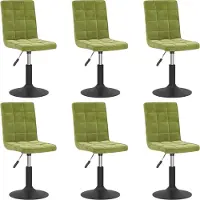 Syfax Sedie da Pranzo Girevoli 6 pz Verde Chiaro in Velluto