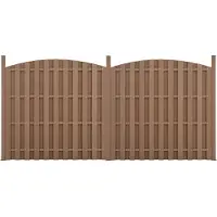 Neu.holz Recinto da giardino in WPC Recinto per la privacy Frangivento Recinto a doghe Recinto 376x(165-185)cm Rotondo