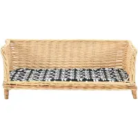 Syfax Cesta per Cani con Cuscino 90x54x35 cm Salice Naturale