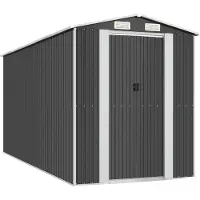 Syfax Capanno da Giardino Antracite 192x440x223 cm in Acciaio Zincato