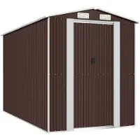 Syfax Capanno da Giardino Marrone Scuro 192x357x223cm Acciaio Zincato
